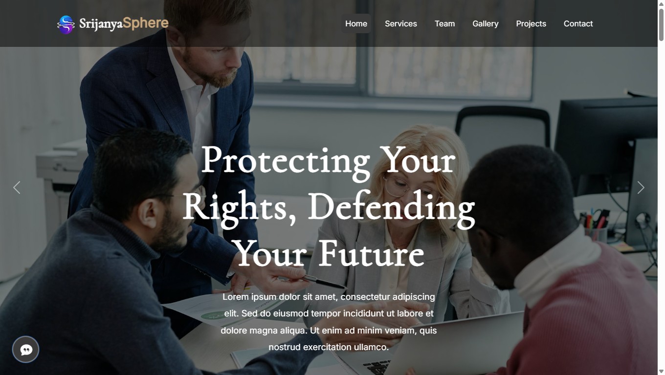 A sleek, modern website template with a dynamic banner, about us, and a projects gallery. It is a complete solution for a digital portfolio. preview