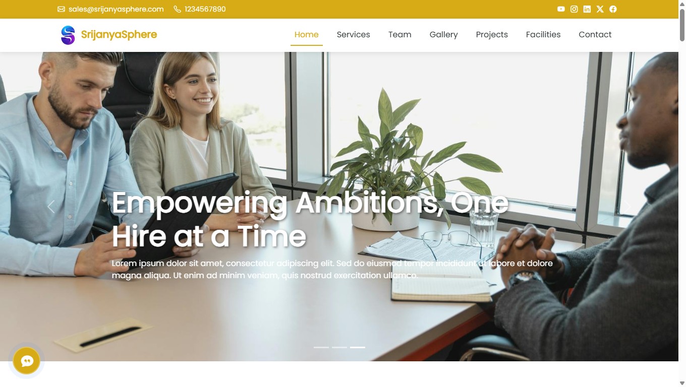 An elegant template with a banner, an about us section, and a projects gallery. Also includes testimonials and a contact form. preview