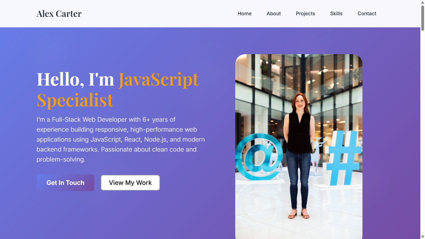 Crafting an impactful banner section that immediately captures visitor attention, showcasing your unique brand and professional identity with compelling visuals and a concise value proposition for your portfolio. preview