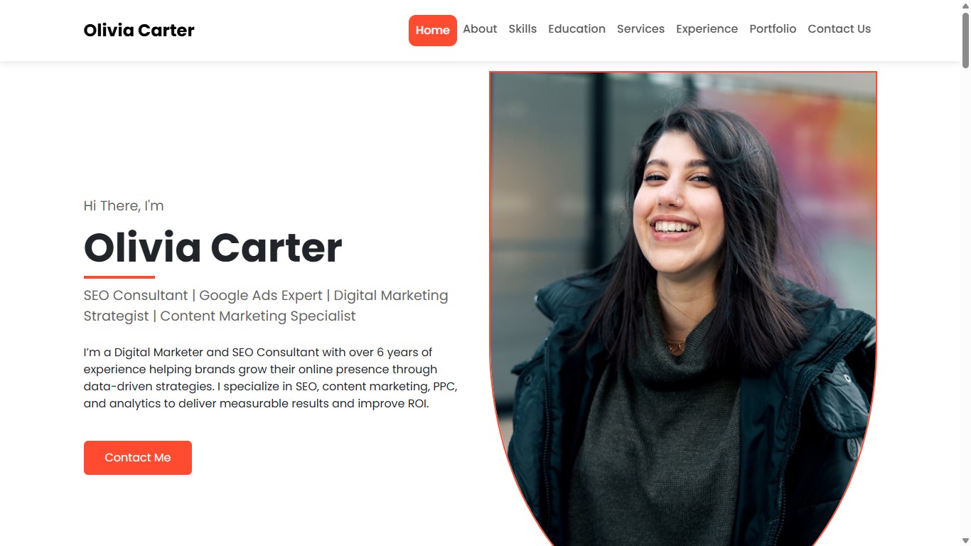 The contact section ensures seamless outreach for inquiries and collaborations, providing all necessary contact details and a streamlined process for visitors to connect directly with you professionally. preview