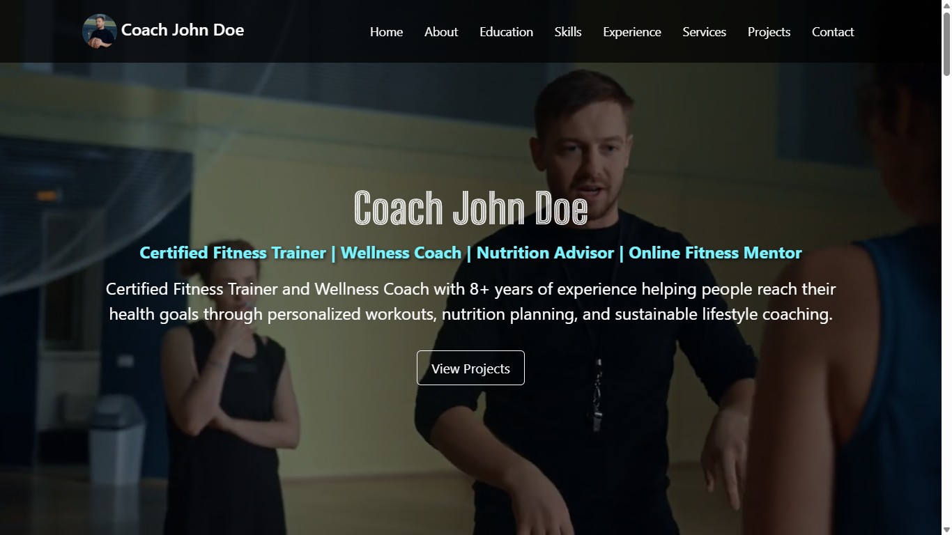The banner area is visually stunning, designed to make a strong first impression, showcasing your unique brand with compelling visuals and a concise value proposition for visitors to your portfolio. preview