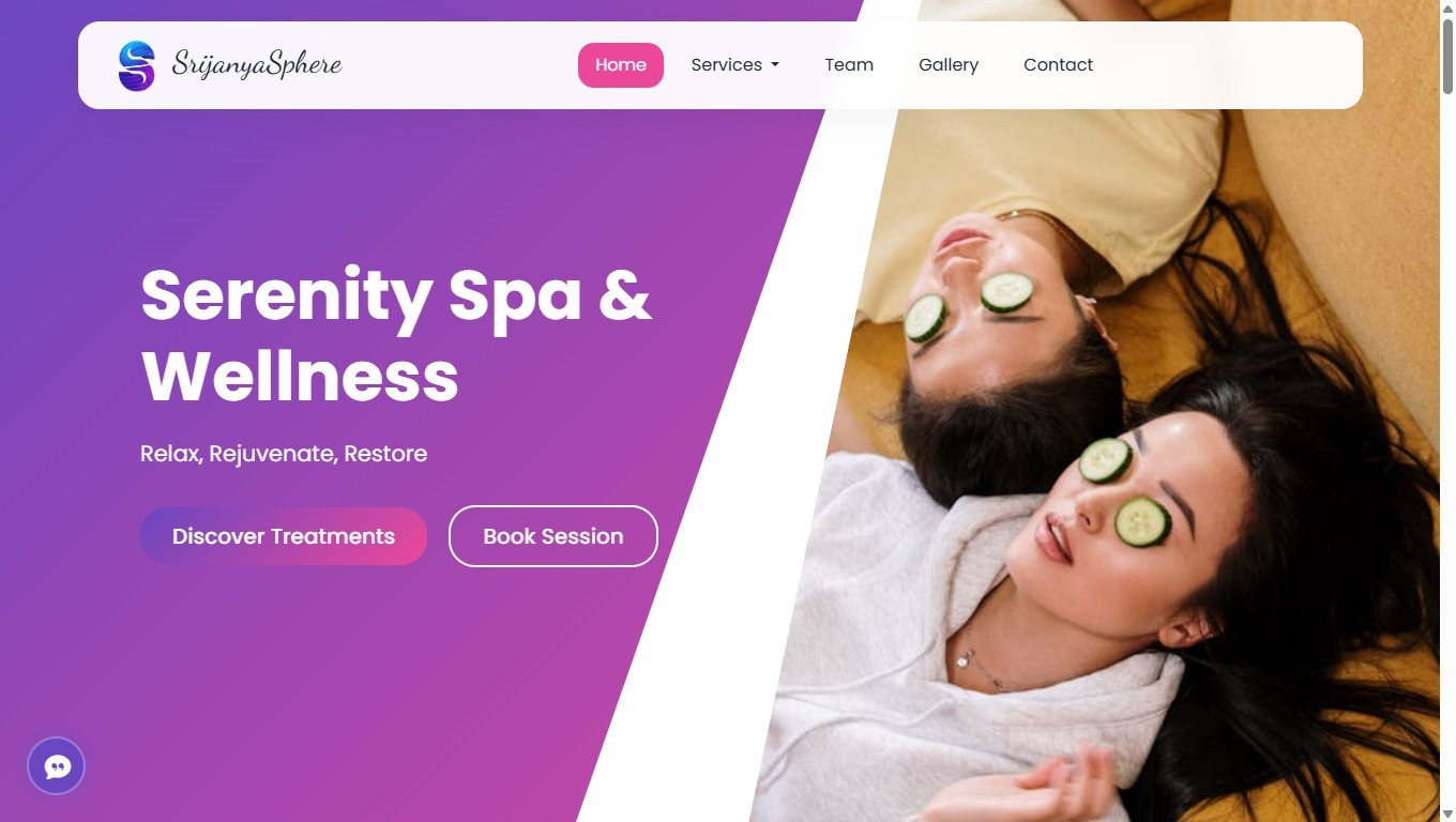 Discover serenity on our Spa & Wellness site—explore services, meet our team, view real stories, and book your calming session with ease. preview