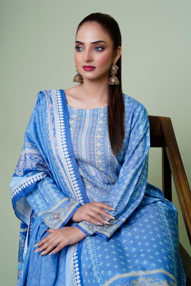 Blue Anarkali Kurti